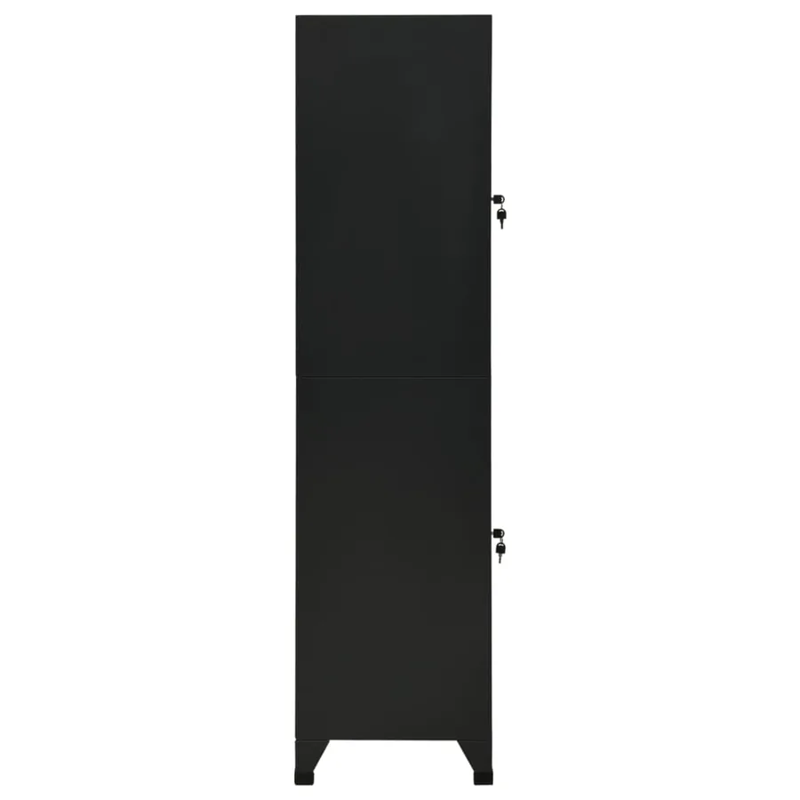 Armoire à casiers Noir 38x45x180 cm Acier - 4