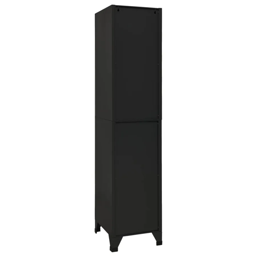 Armoire à casiers Noir 38x45x180 cm Acier - 5
