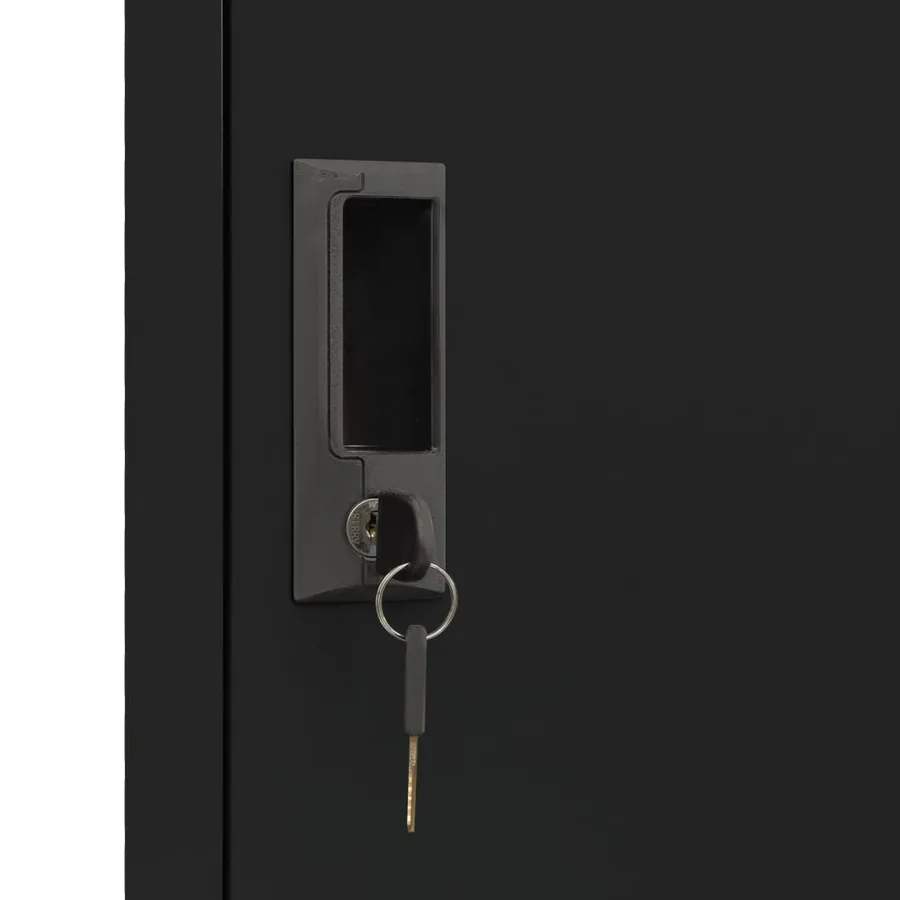 Armoire à casiers Noir 38x45x180 cm Acier - 7