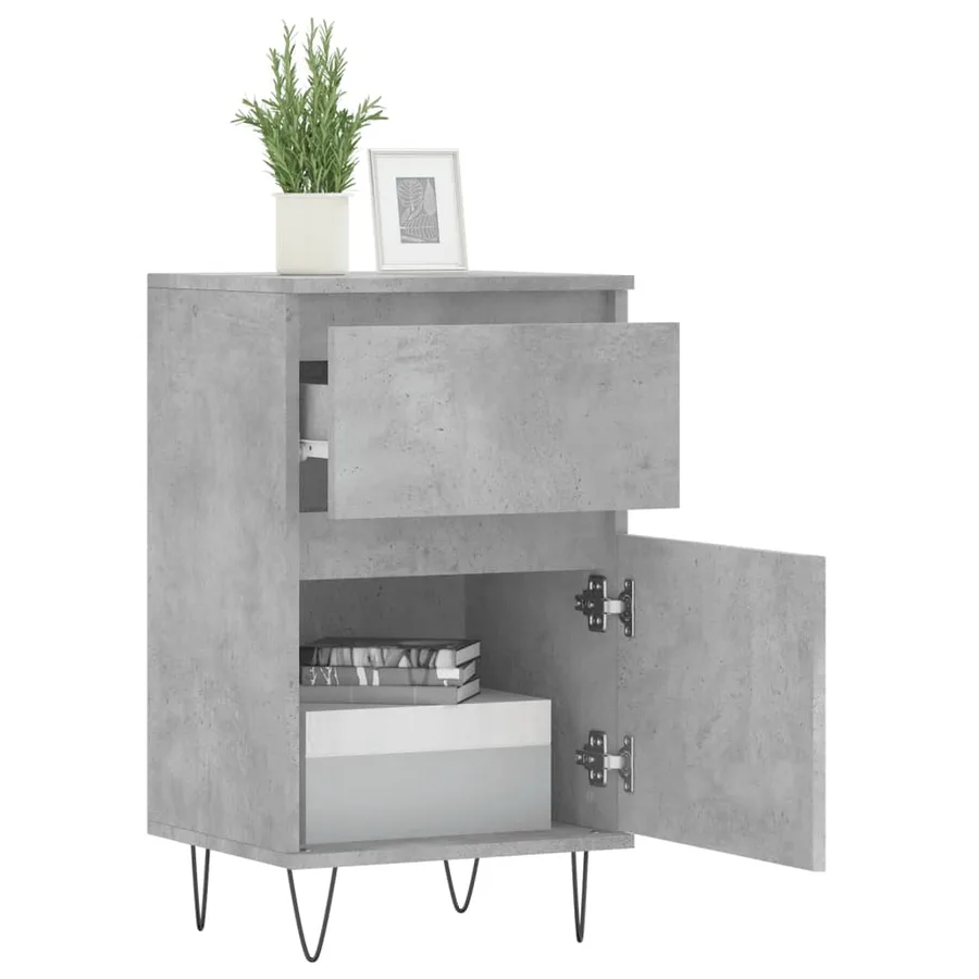 Buffet gris béton 40x35x70 cm bois d'ingénierie - 4