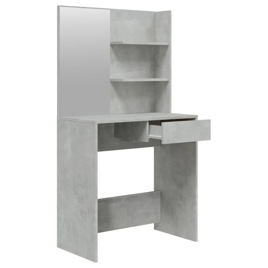 Coiffeuse avec miroir Gris béton 74,5x40x141 cm - 7