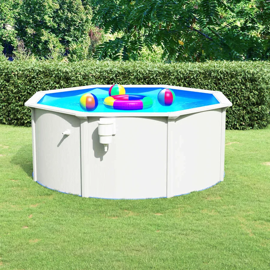 Piscine avec parois en acier 300x120 cm Blanc