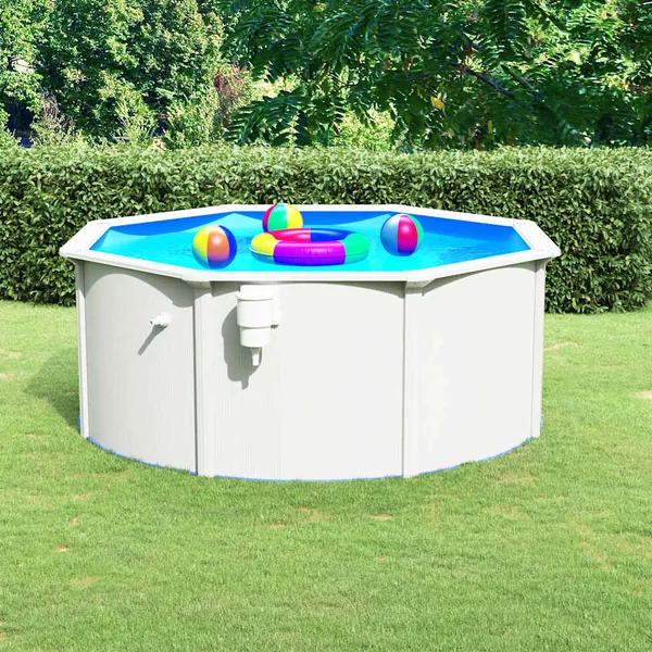 Piscine avec parois en acier 300x120 cm Blanc
