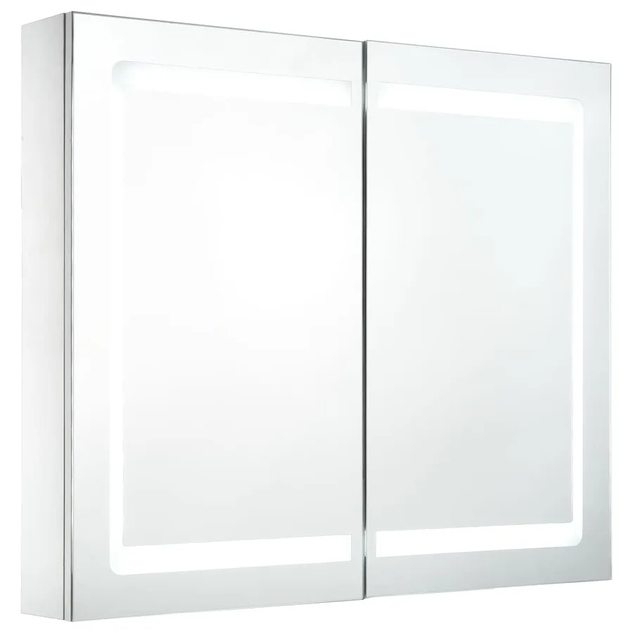 Armoire de salle de bain à miroir LED 80x12,2x68 cm - 2