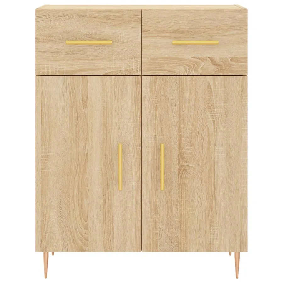 Buffet haut Chêne sonoma 69,5x34x180 cm Bois d'ingénierie - 8