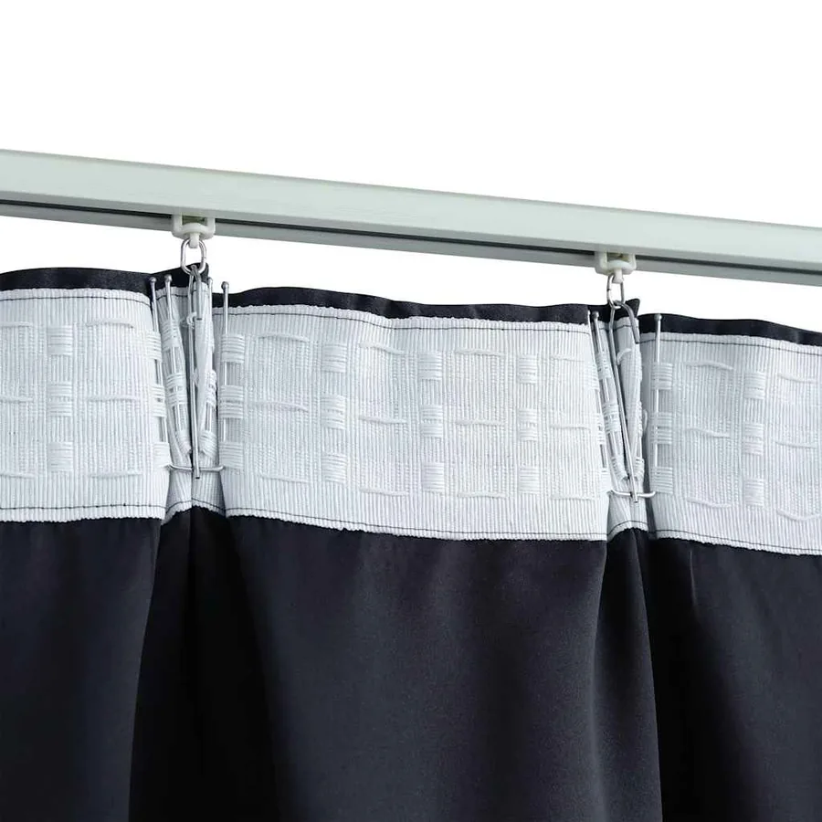 Rideaux occultants avec crochets 2 pcs Anthracite 140x225 cm - 3