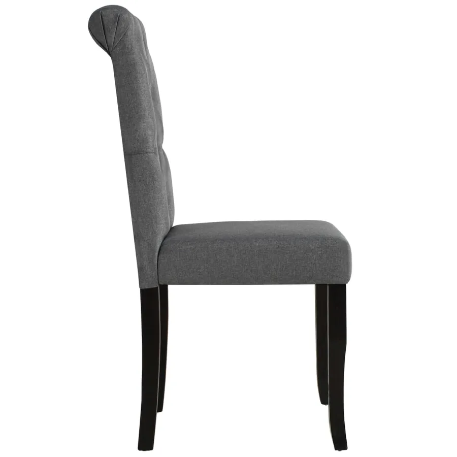 Chaises à manger lot de 4 gris foncé tissu - 4