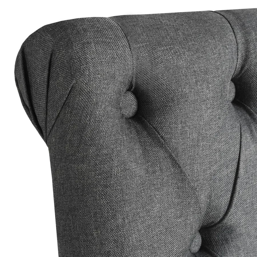 Chaises à manger lot de 4 gris foncé tissu - 5