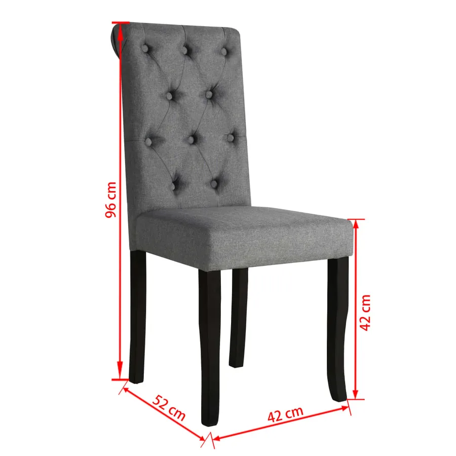 Chaises à manger lot de 4 gris foncé tissu - 7