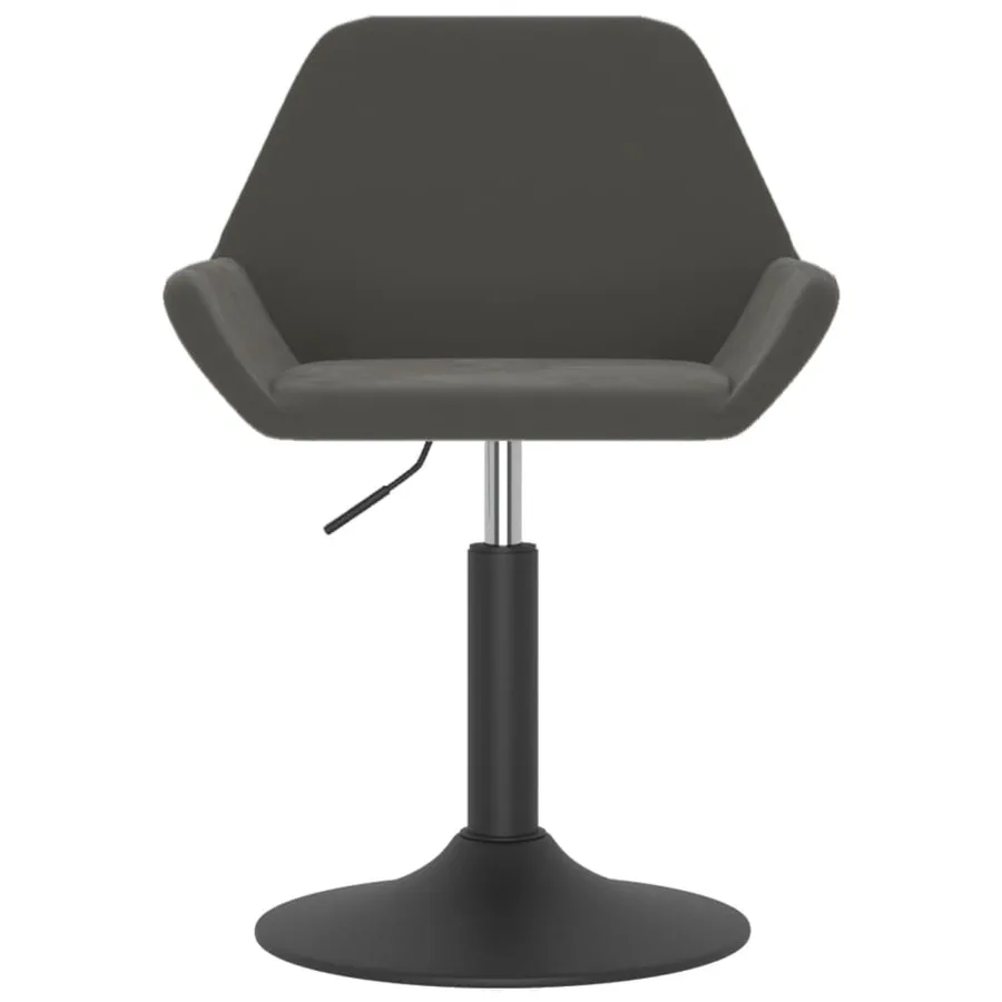 Chaise pivotante de salle à manger Gris foncé Velours - 3