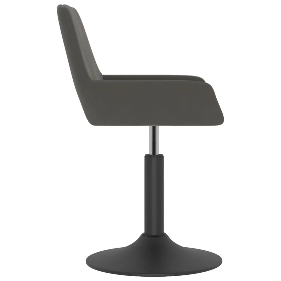 Chaise pivotante de salle à manger Gris foncé Velours - 4