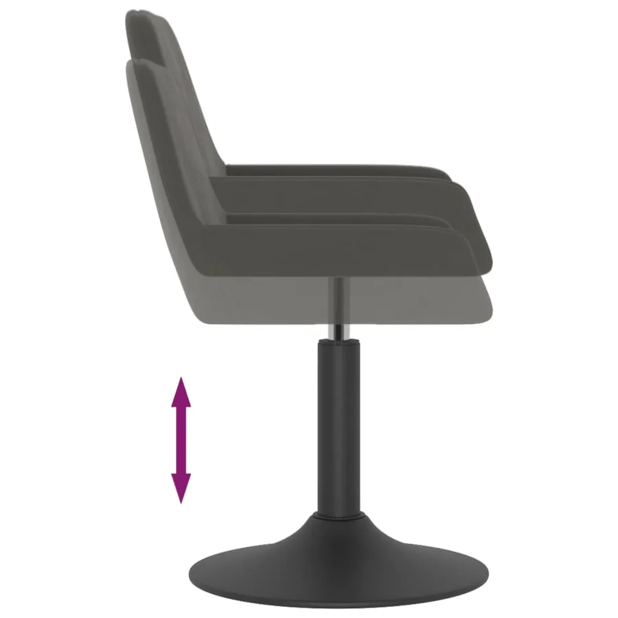 Chaise pivotante de salle à manger Gris foncé Velours - 7