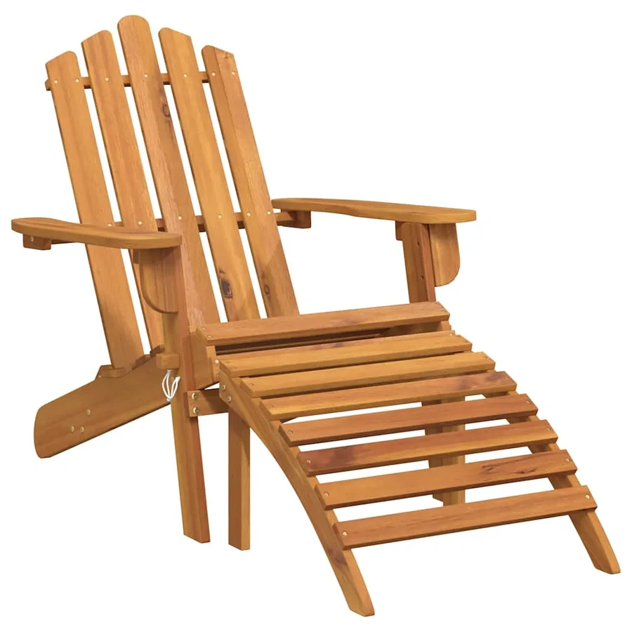 Chaises Adirondack de jardin repose-pieds lot de 2 Bois acacia - 3