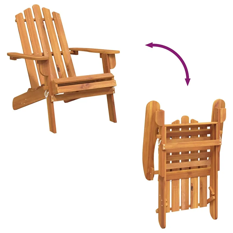 Chaises Adirondack de jardin repose-pieds lot de 2 Bois acacia - 8