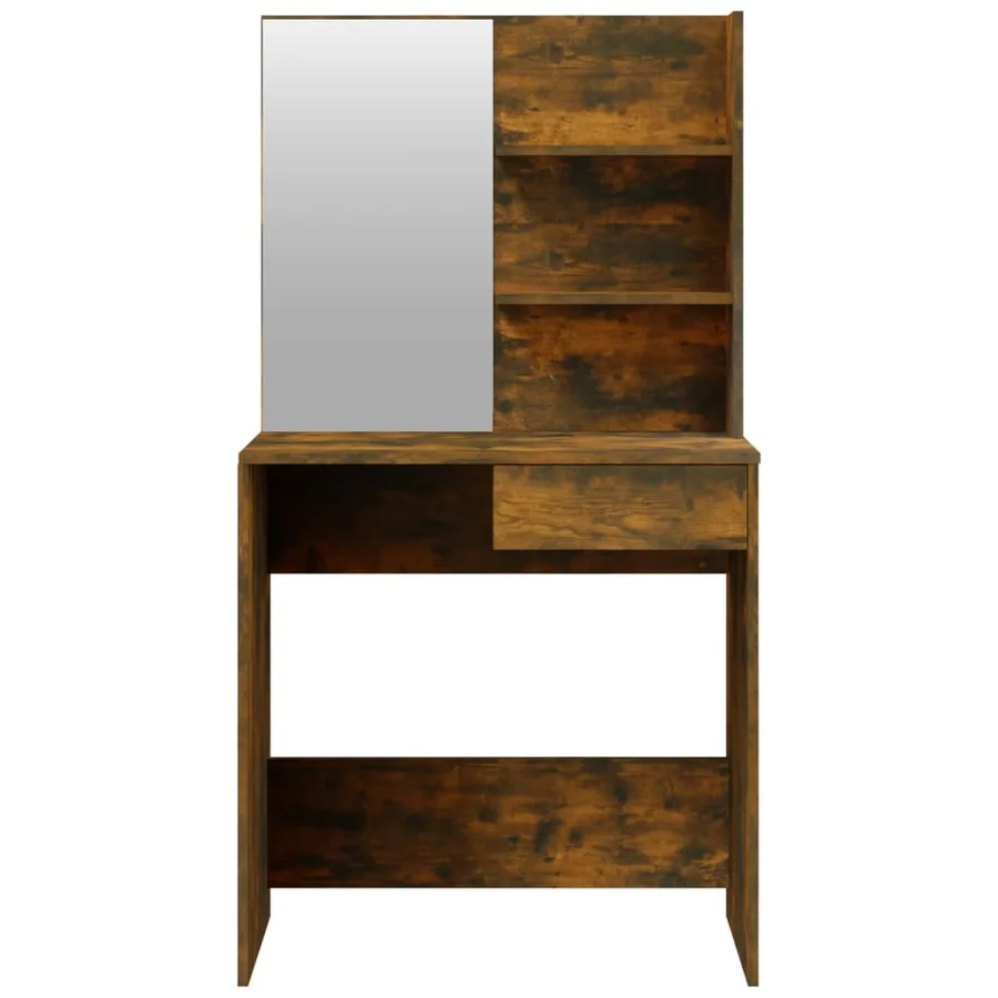 Coiffeuse avec miroir Chêne fumé 74,5x40x141 cm - 6