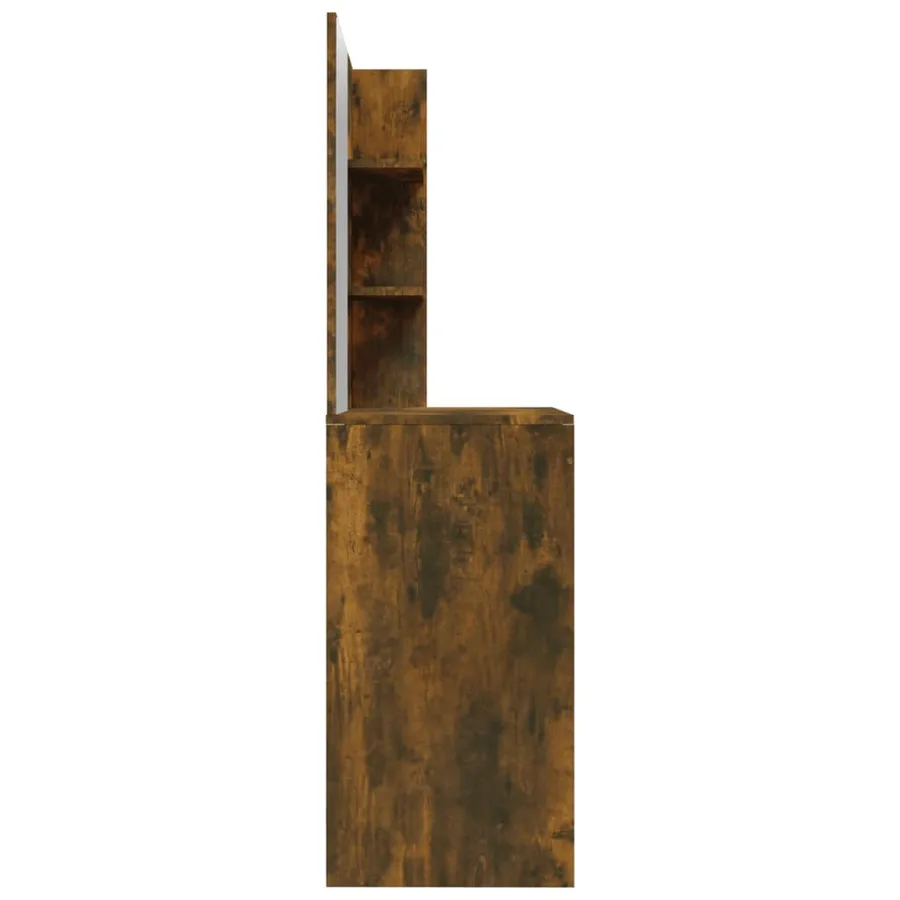 Coiffeuse avec miroir Chêne fumé 74,5x40x141 cm - 8