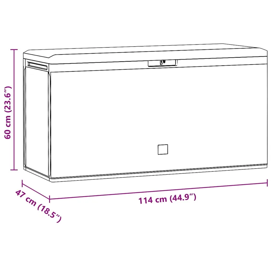 Boîte de rangement de jardin Anthracite 114x47x60 cm - 8