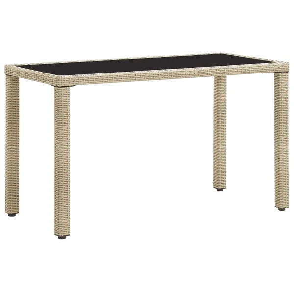 Table de jardin Beige 123x60x74 cm Résine tressée