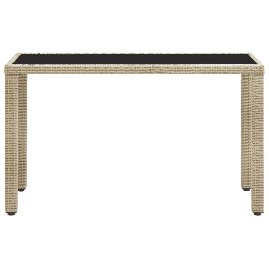 Table de jardin Beige 123x60x74 cm Résine tressée - 2