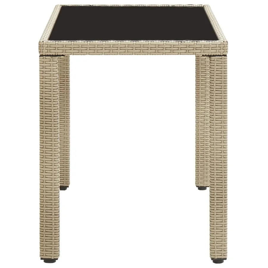 Table de jardin Beige 123x60x74 cm Résine tressée - 3