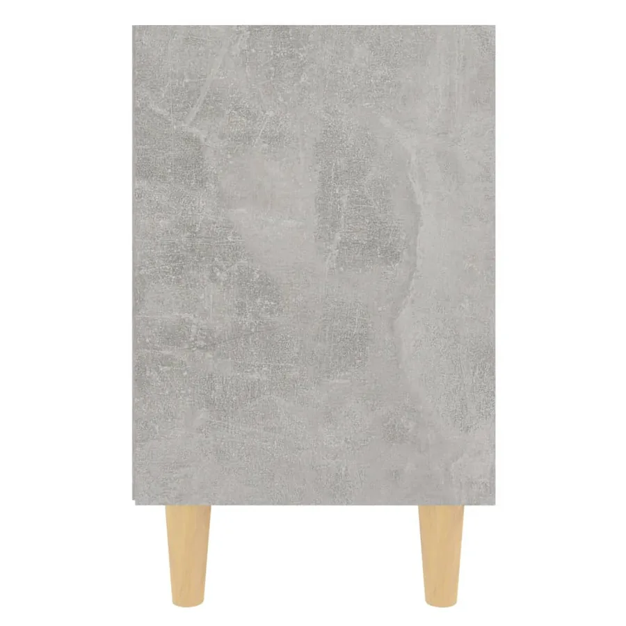 Tables de chevet avec pieds en bois 2 pcs Gris béton 40x30x50cm - 5