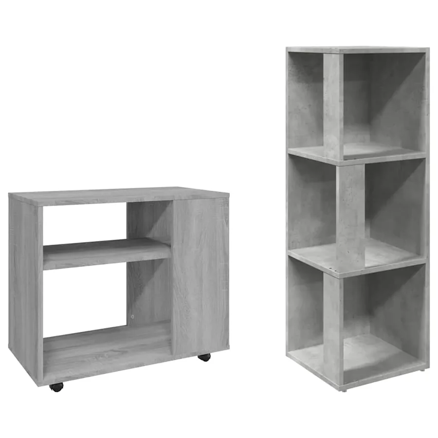 Armoire d'angle Gris béton 33x33x100 cm Bois d'ingénierie - 4