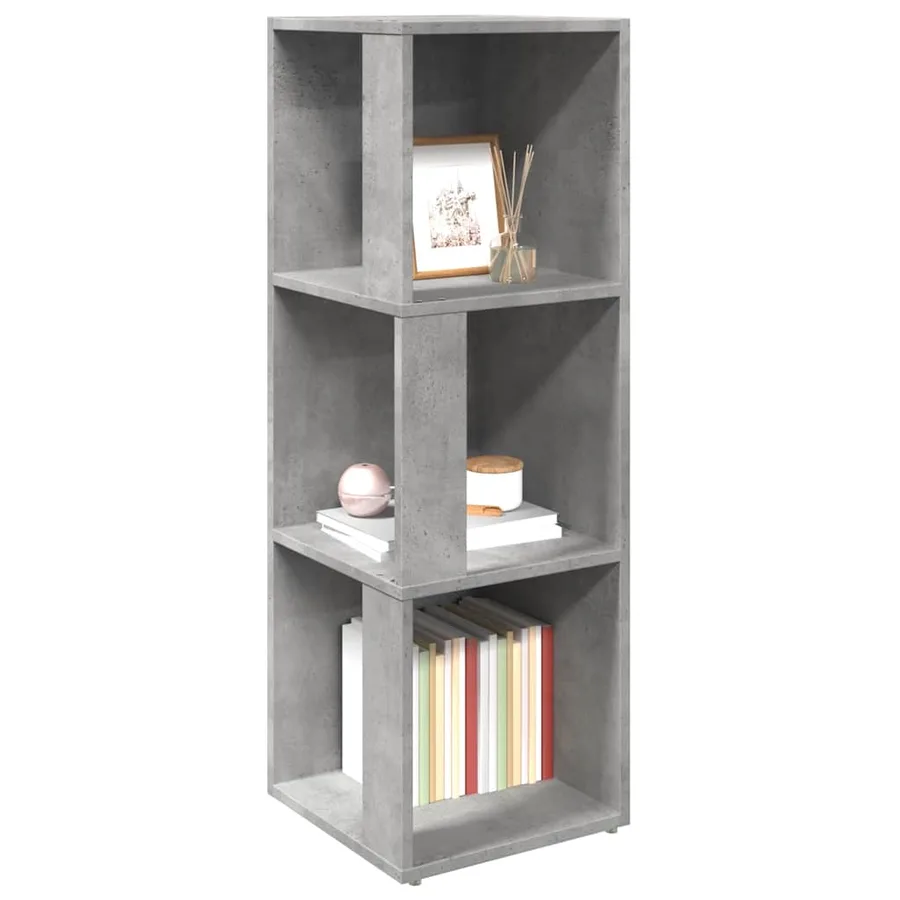 Armoire d'angle Gris béton 33x33x100 cm Bois d'ingénierie - 6