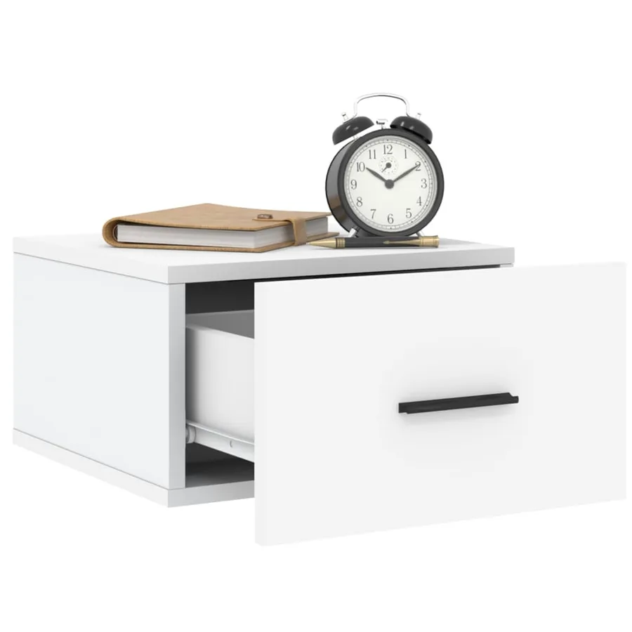Tables de chevet murales 2 pcs blanc 35x35x20 cm - 4