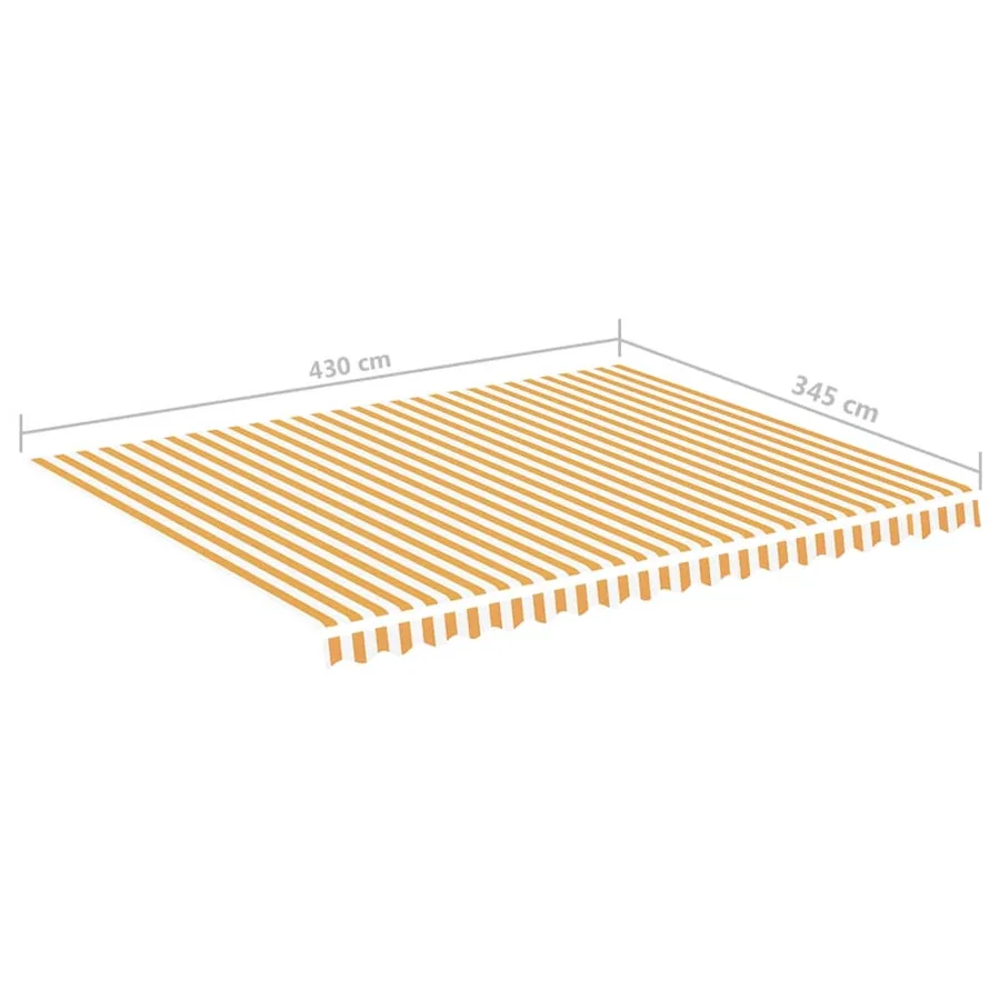 Tissu de remplacement pour auvent jaune et blanc 4,5x3,5 m polyester - 6