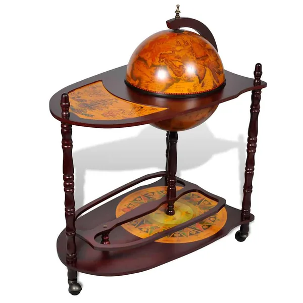 Support de vin autoportant sous forme globe Bois d'eucalyptus
