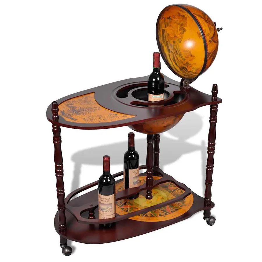 Support de vin autoportant sous forme globe Bois d'eucalyptus - 3
