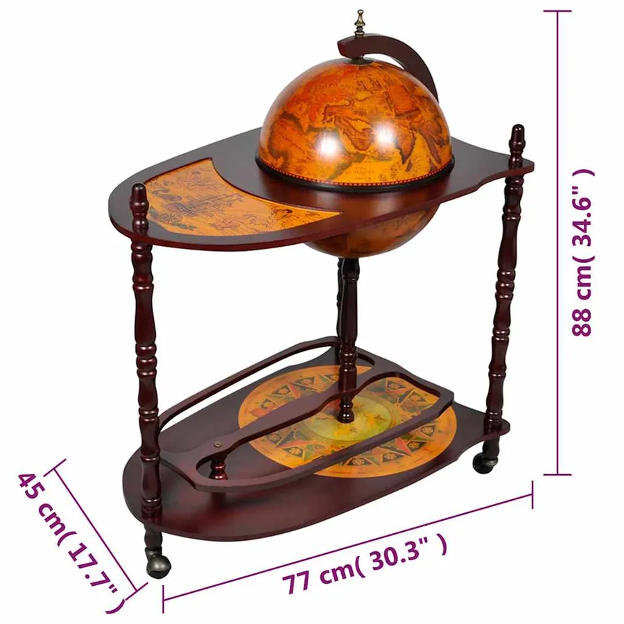 Support de vin autoportant sous forme globe Bois d'eucalyptus - 6