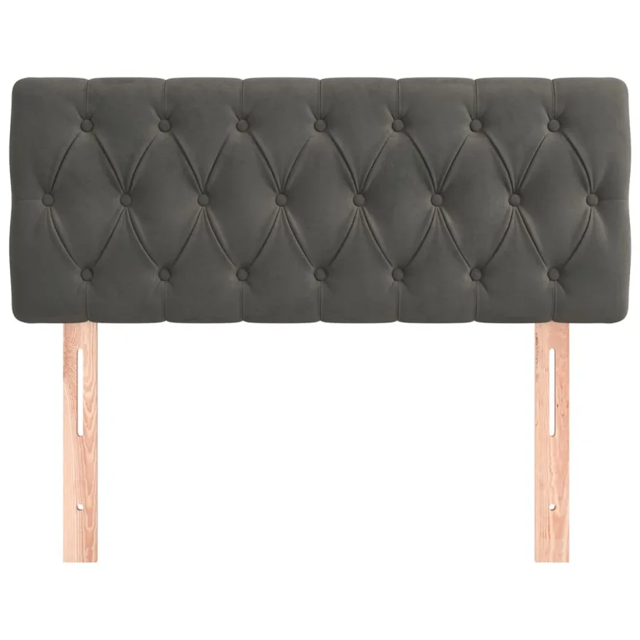 Tête de lit Gris foncé 100x7x78/88 cm Velours - 3