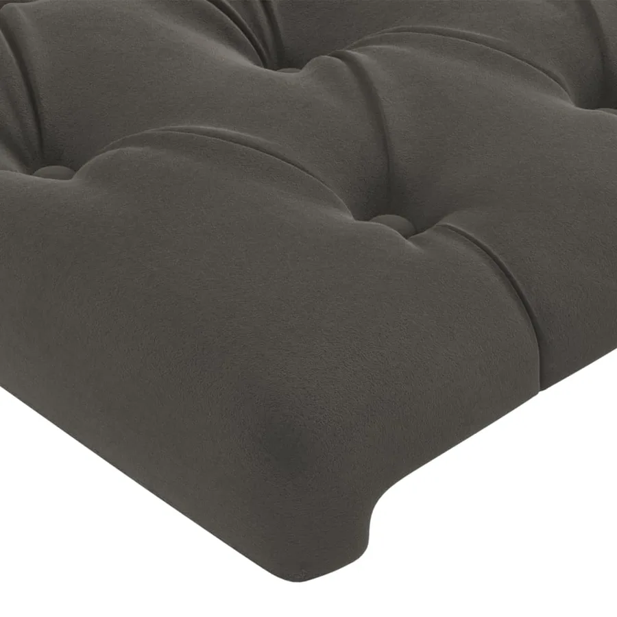 Tête de lit Gris foncé 100x7x78/88 cm Velours - 4