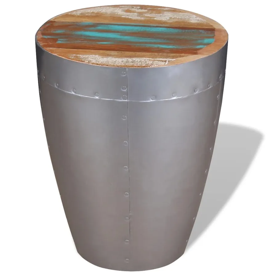 Tabouret aviateur Bois de récupération massif - 2