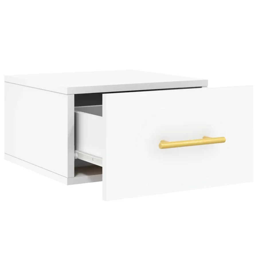 Table de chevet murale blanc 35x35x20 cm - 6