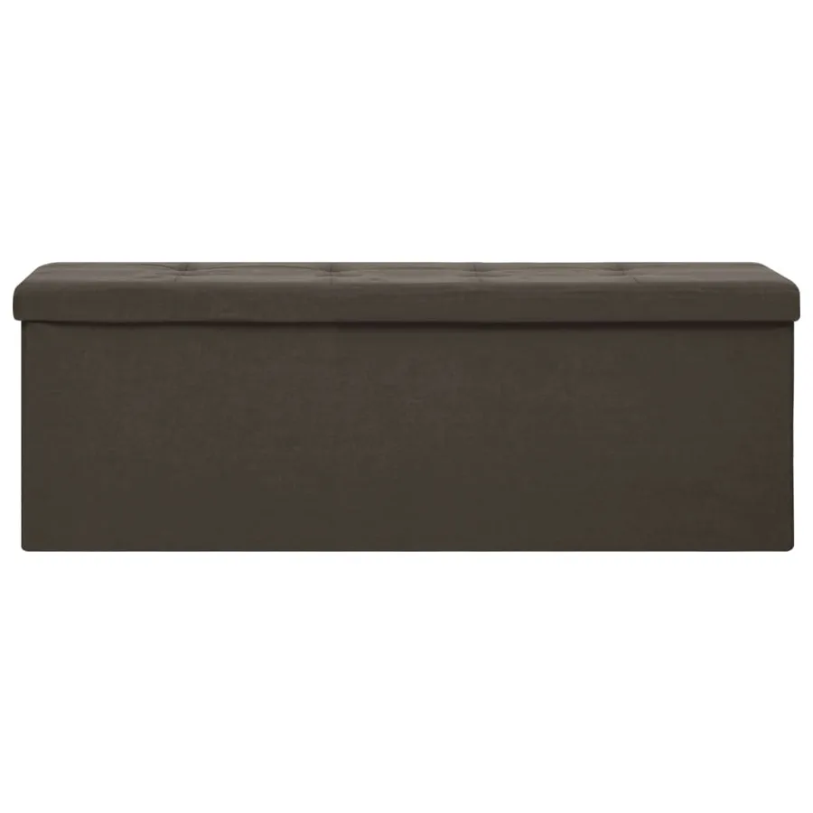 Banc de rangement pliable Marron foncé Faux lin - 3