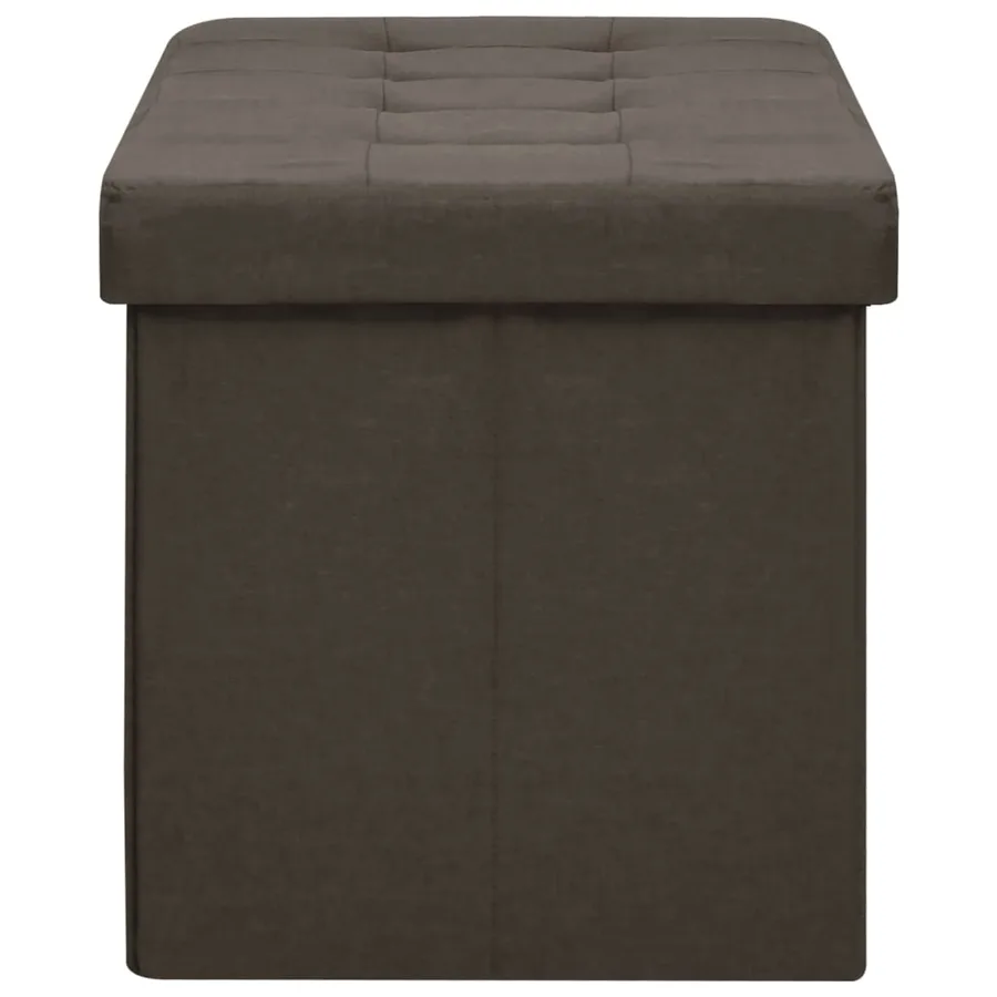 Banc de rangement pliable Marron foncé Faux lin - 4