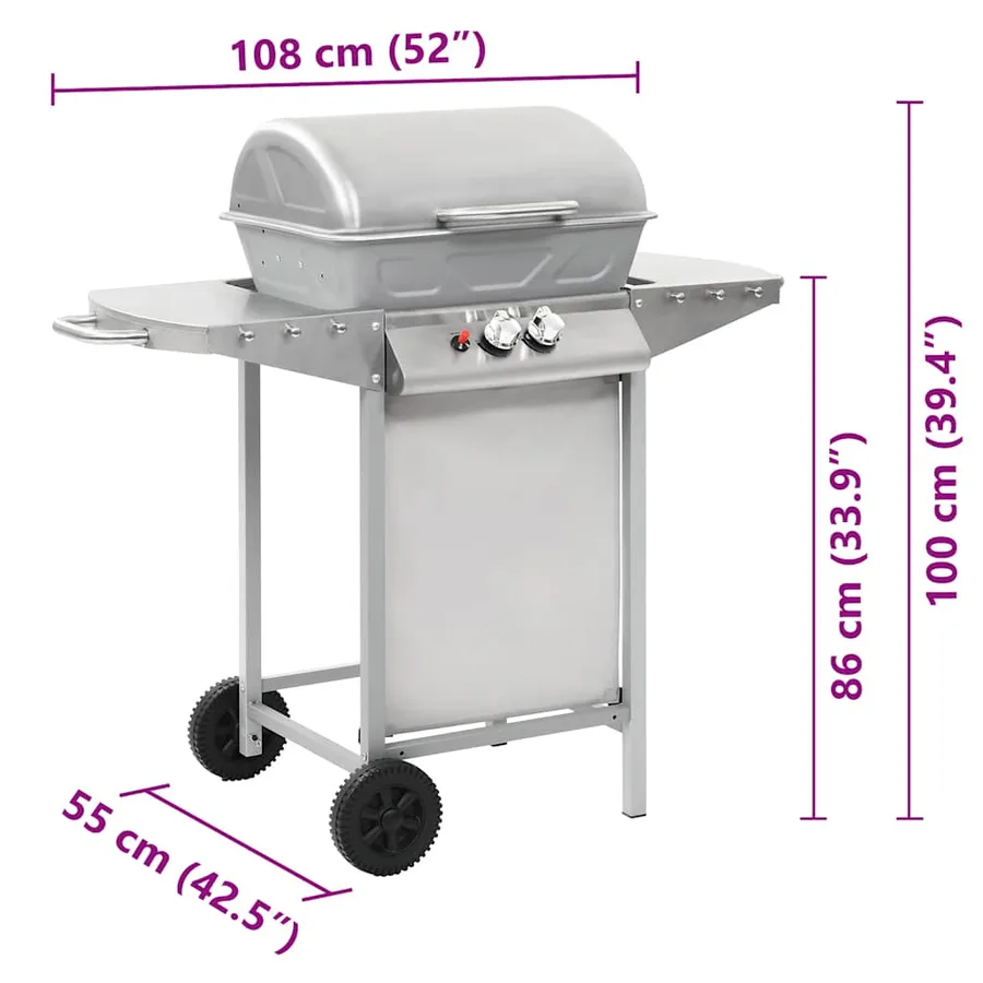 Barbecue à gaz avec 2 zones de cuisson Acier Argenté - 11