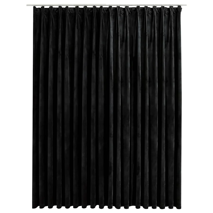 Rideau occultant avec crochets Velours Noir 290x245 cm - 2