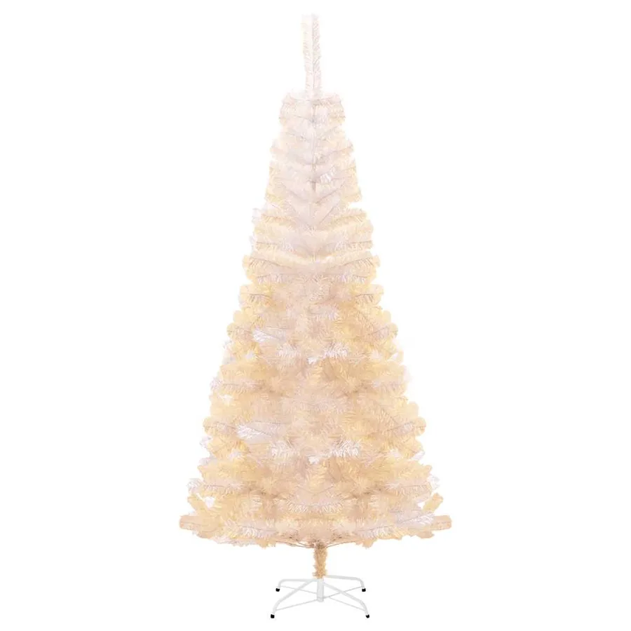 Sapin de Noël artificiel pointes iridescentes Blanc 180 cm PVC - 2