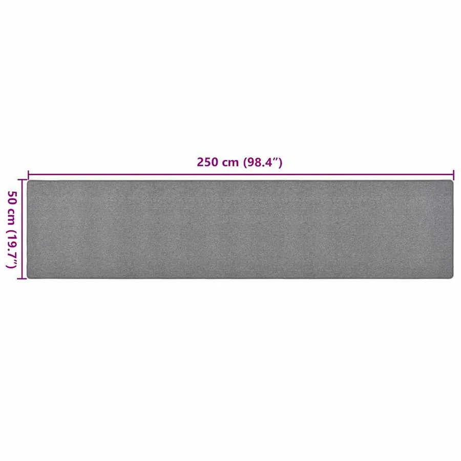 Tapis de couloir Gris foncé 50x250 cm - 7