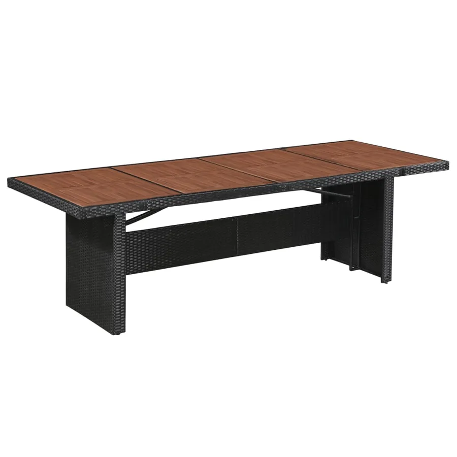 Ensemble à manger d'extérieur 9pcs coussins résine tressée noir - 2