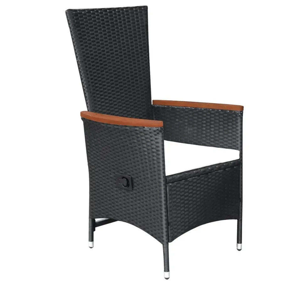 Ensemble à manger d'extérieur 9pcs coussins résine tressée noir - 3