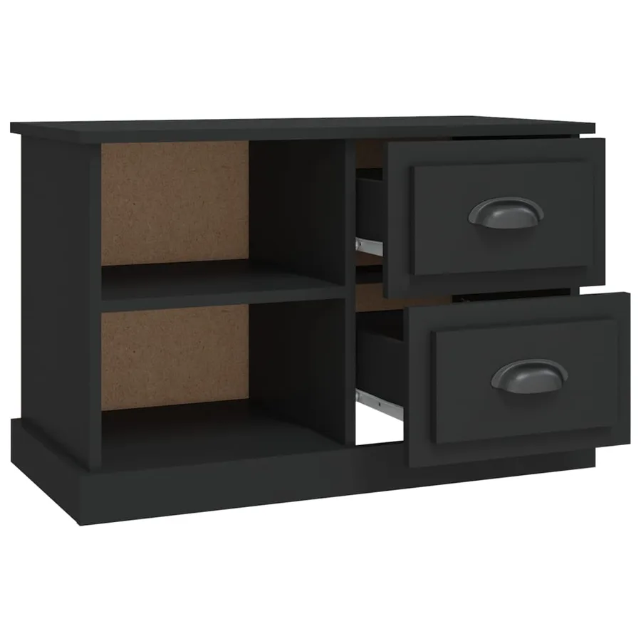 Meuble TV noir 73x35,5x47,5 cm bois d'ingénierie - 7