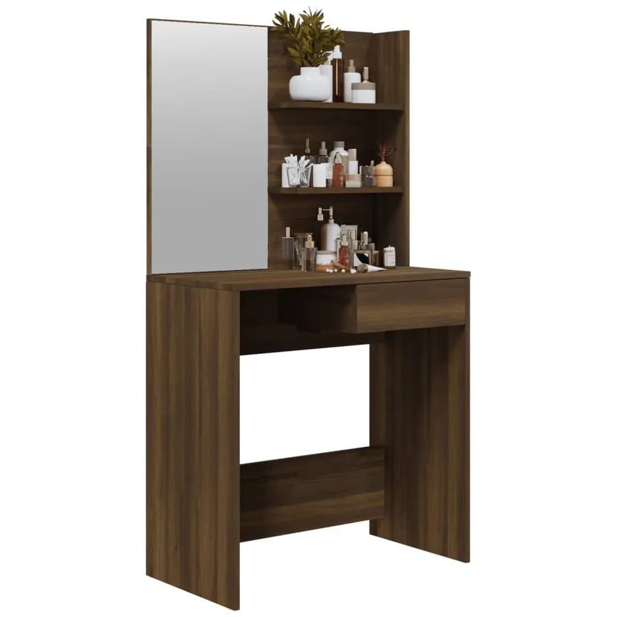 Coiffeuse avec miroir Chêne marron 74,5x40x141 cm - 4
