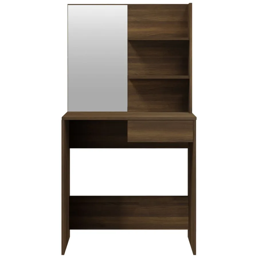 Coiffeuse avec miroir Chêne marron 74,5x40x141 cm - 6