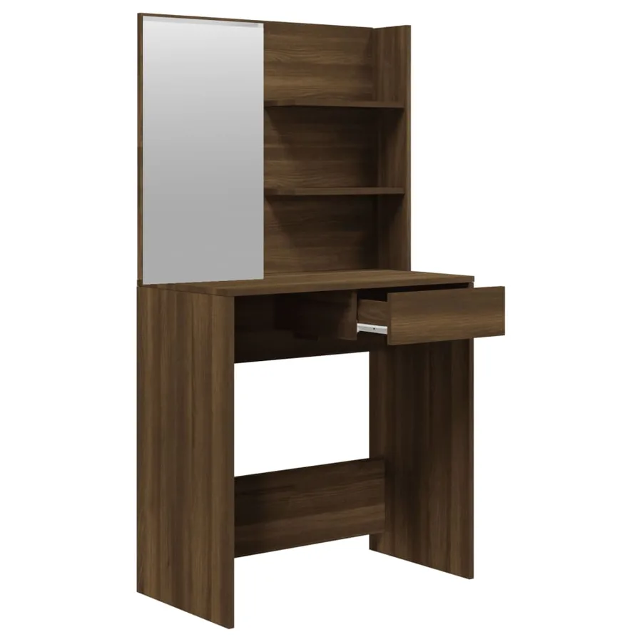 Coiffeuse avec miroir Chêne marron 74,5x40x141 cm - 7