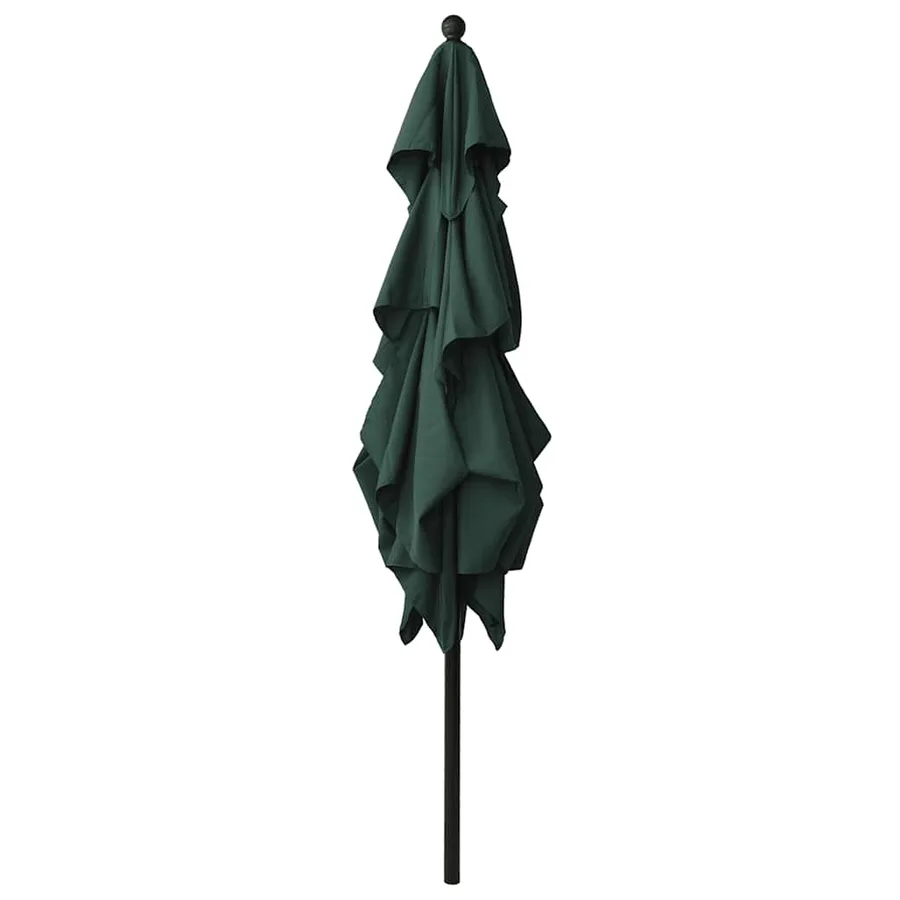 Parasol de jardin à 3 niveaux avec mât en aluminium vert - 3