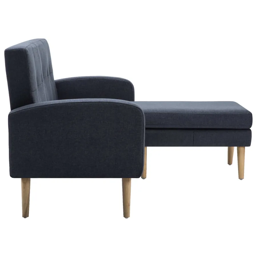 Canapé en forme de L revêtement en tissu gris foncé - 4